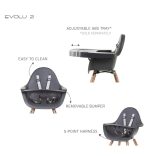 CHILDHOME Evolu 2 Etetőszék - Fa/Antracit