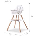 CHILDHOME Evolu 2 Etetőszék - Fa/Fehér