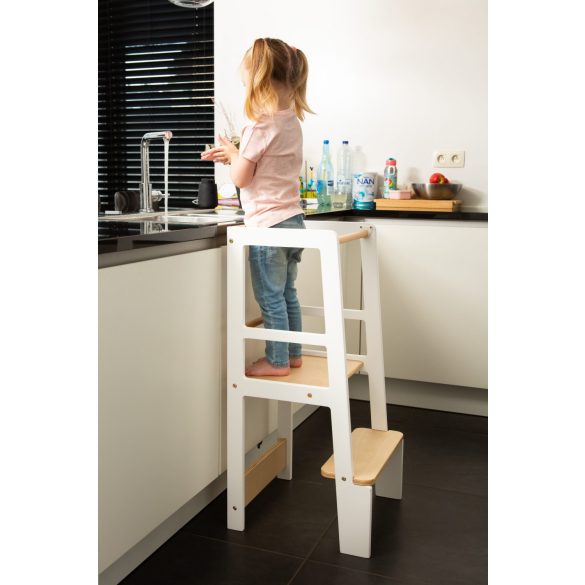 CHILDHOME Konyhai Fellépő - Fehér/Fa