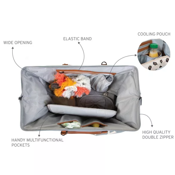 Mommy Bag Táska - Törtfehér/Szürke