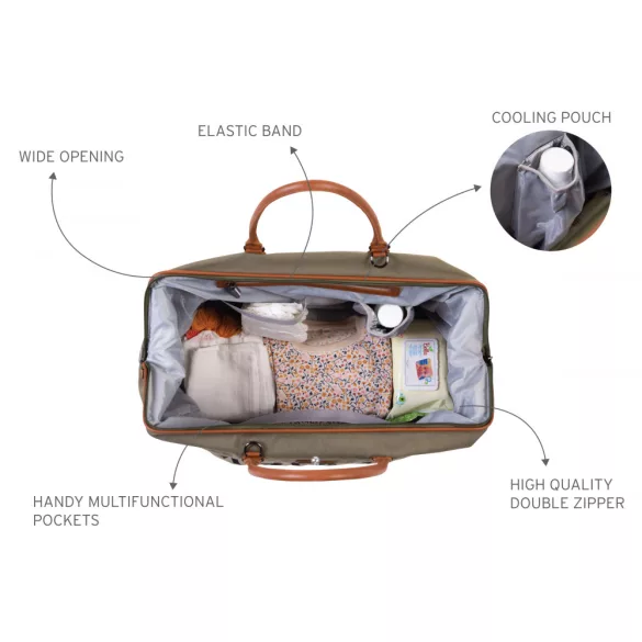 Mommy Bag Táska - Vászon - Khaki