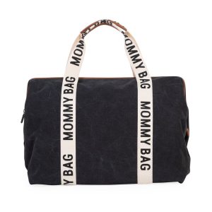 MOMMY BAG ® NURSERY BAG - SIGNATURE - VÁSZON - FEKETE