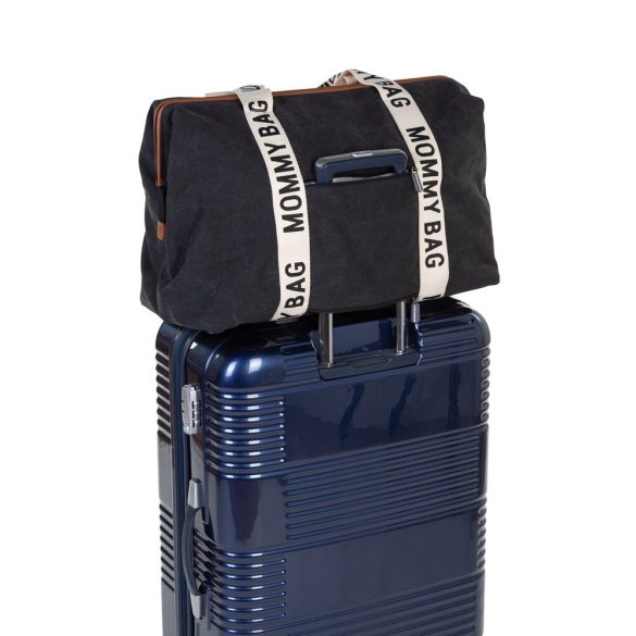 MOMMY BAG ® NURSERY BAG - SIGNATURE - VÁSZON - FEKETE