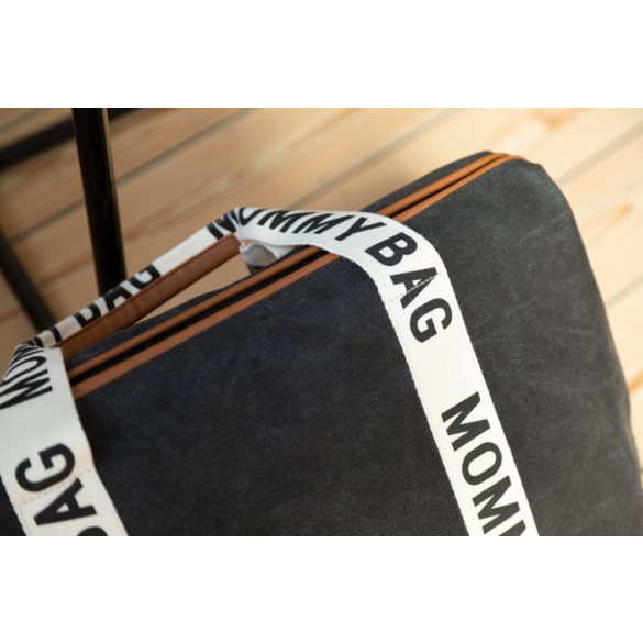 MOMMY BAG ® NURSERY BAG - SIGNATURE - VÁSZON - FEKETE