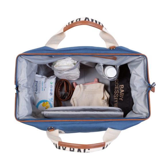 MOMMY BAG ® NURSERY BAG - SIGNATURE - VÁSZON - INDIGÓ