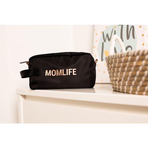 Momlife" Piperetáska - Fekete/Arany