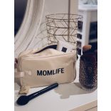 Momlife" Piperetáska - Törtfehér/Fekete