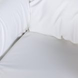 Hintaszék Lábtartóval - Fa/PU Bőr - Fehér