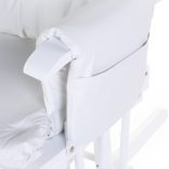 Hintaszék Lábtartóval - Fa/PU Bőr - Fehér