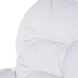 Hintaszék Lábtartóval - Fa/PU Bőr - Fehér