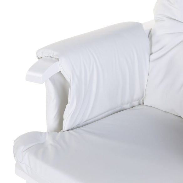 Hintaszék Lábtartóval - Fa/PU Bőr - Fehér