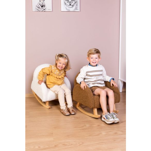 CHILDHOME Gyermek Hintaszék - Plüss - Barna